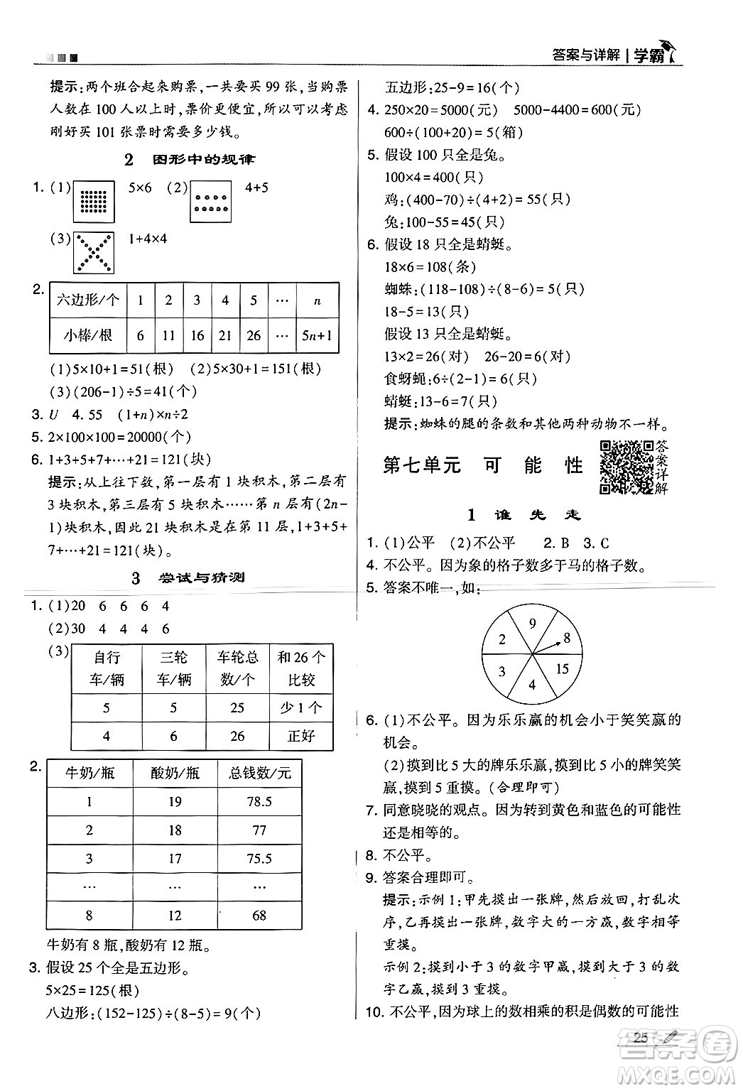 河海大學(xué)出版社2024年秋5星學(xué)霸五年級數(shù)學(xué)上冊北師大版答案