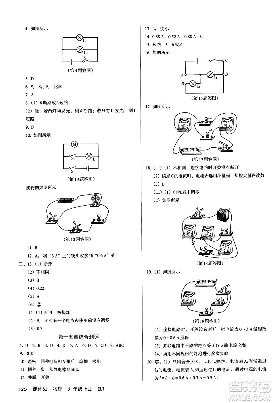 廣東經(jīng)濟(jì)出版社2024年秋全優(yōu)點(diǎn)練課計(jì)劃九年級(jí)物理上冊(cè)人教版答案