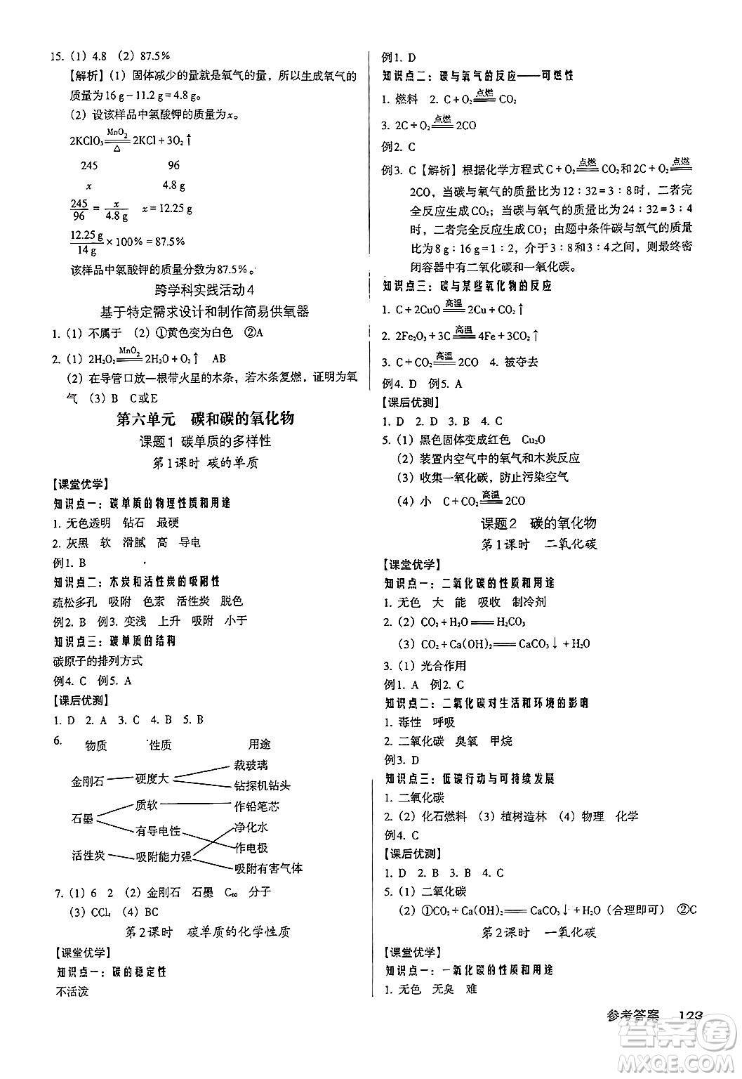 廣東經(jīng)濟(jì)出版社2024年秋全優(yōu)點(diǎn)練課計(jì)劃九年級(jí)化學(xué)上冊(cè)人教版答案