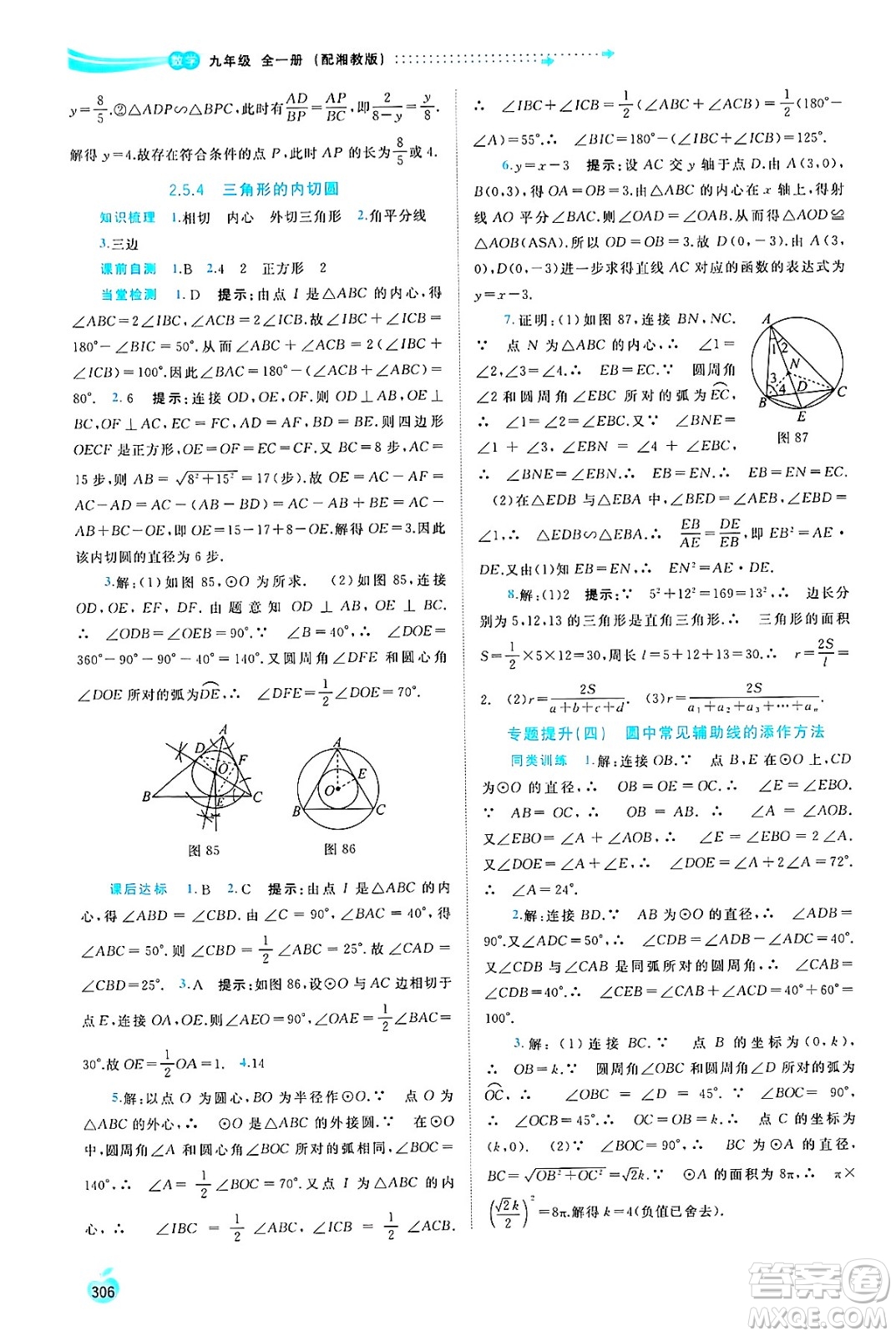 廣西師范大學出版社2025年春新課程學習與測評同步學習九年級數(shù)學全一冊湘教版答案