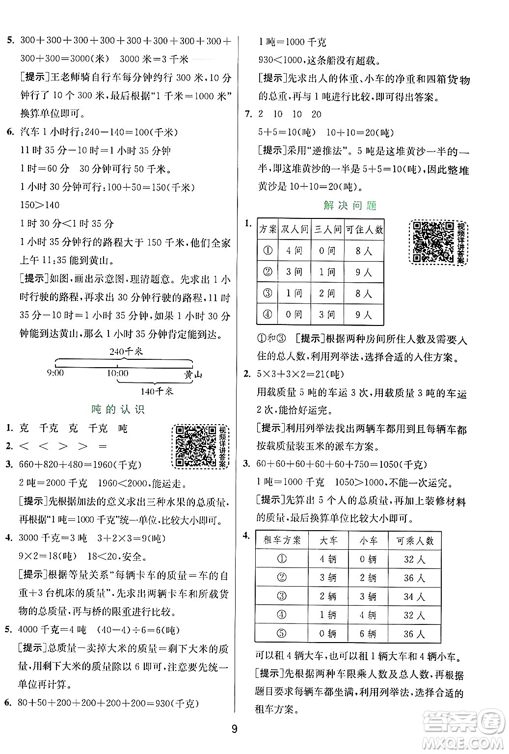 江蘇人民出版社2024年秋春雨教育實(shí)驗(yàn)班提優(yōu)訓(xùn)練三年級(jí)數(shù)學(xué)上冊(cè)人教版答案