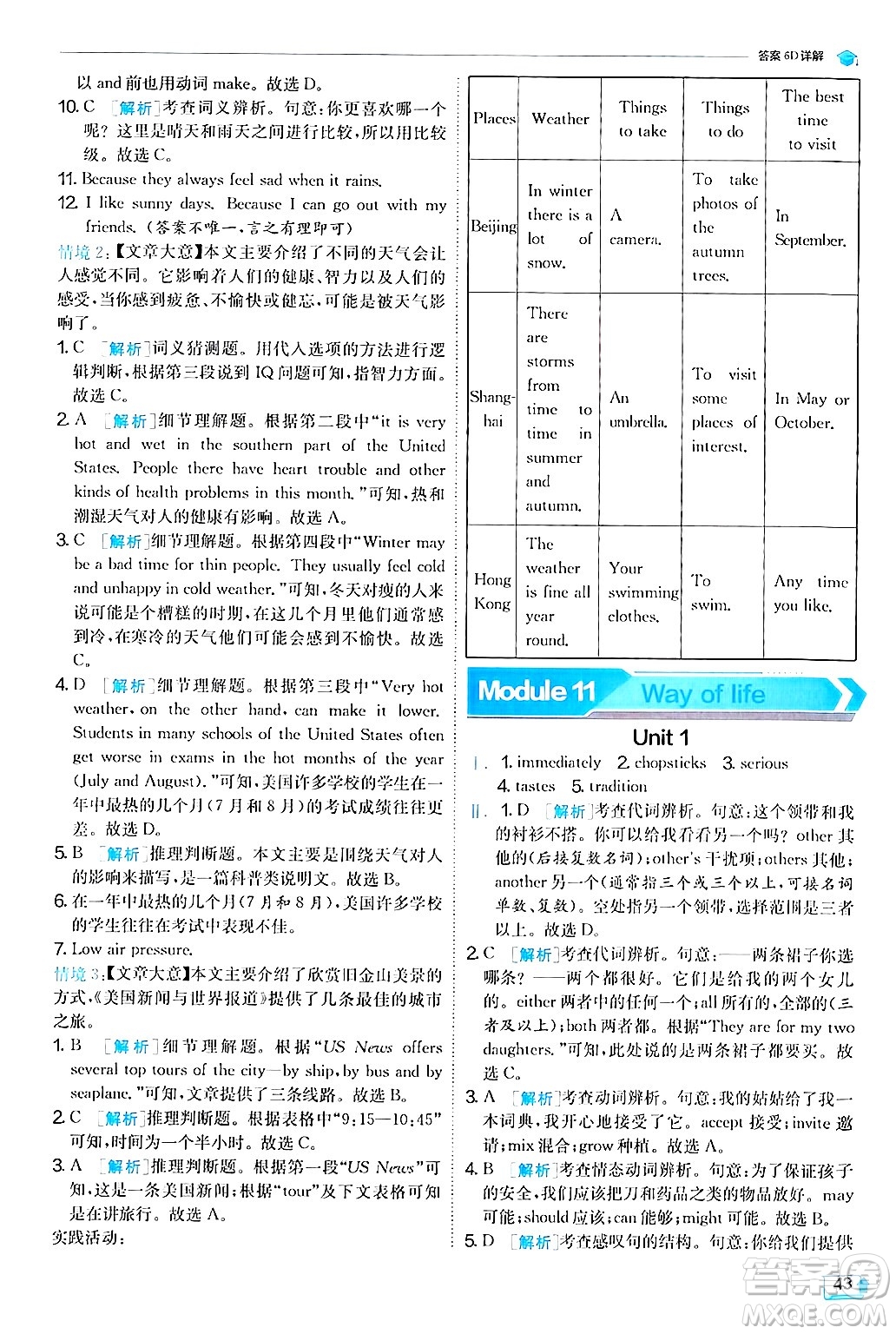 江蘇人民出版社2024年秋春雨教育實驗班提優(yōu)訓練八年級英語上冊外研版答案