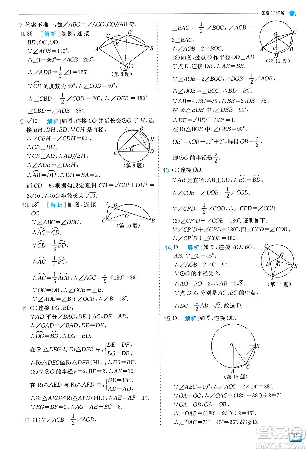 江蘇人民出版社2024年秋春雨教育實(shí)驗(yàn)班提優(yōu)訓(xùn)練九年級(jí)數(shù)學(xué)上冊(cè)蘇科版答案