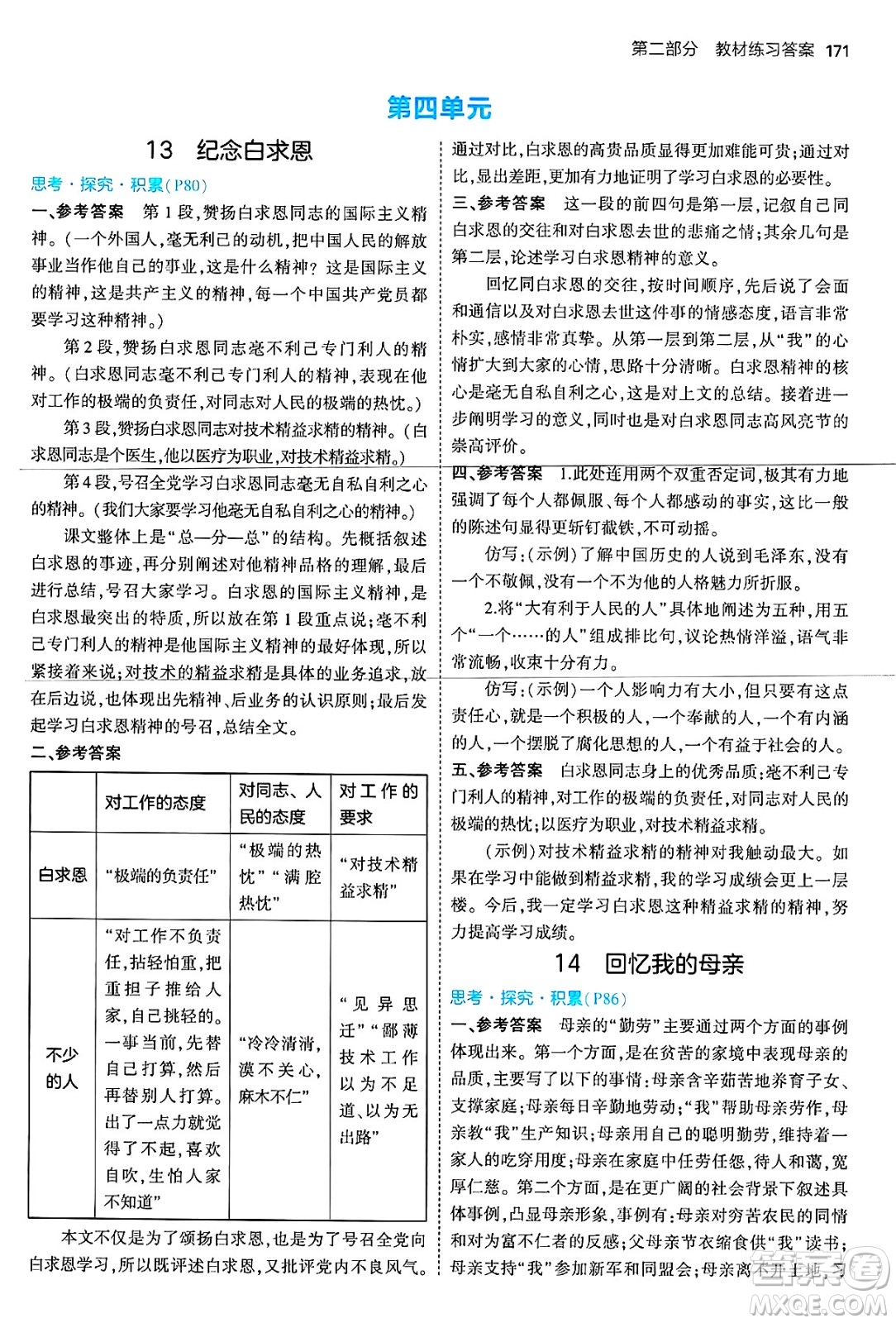 首都師范大學(xué)出版社2024年秋初中同步5年中考3年模擬七年級語文上冊人教版山西專版答案