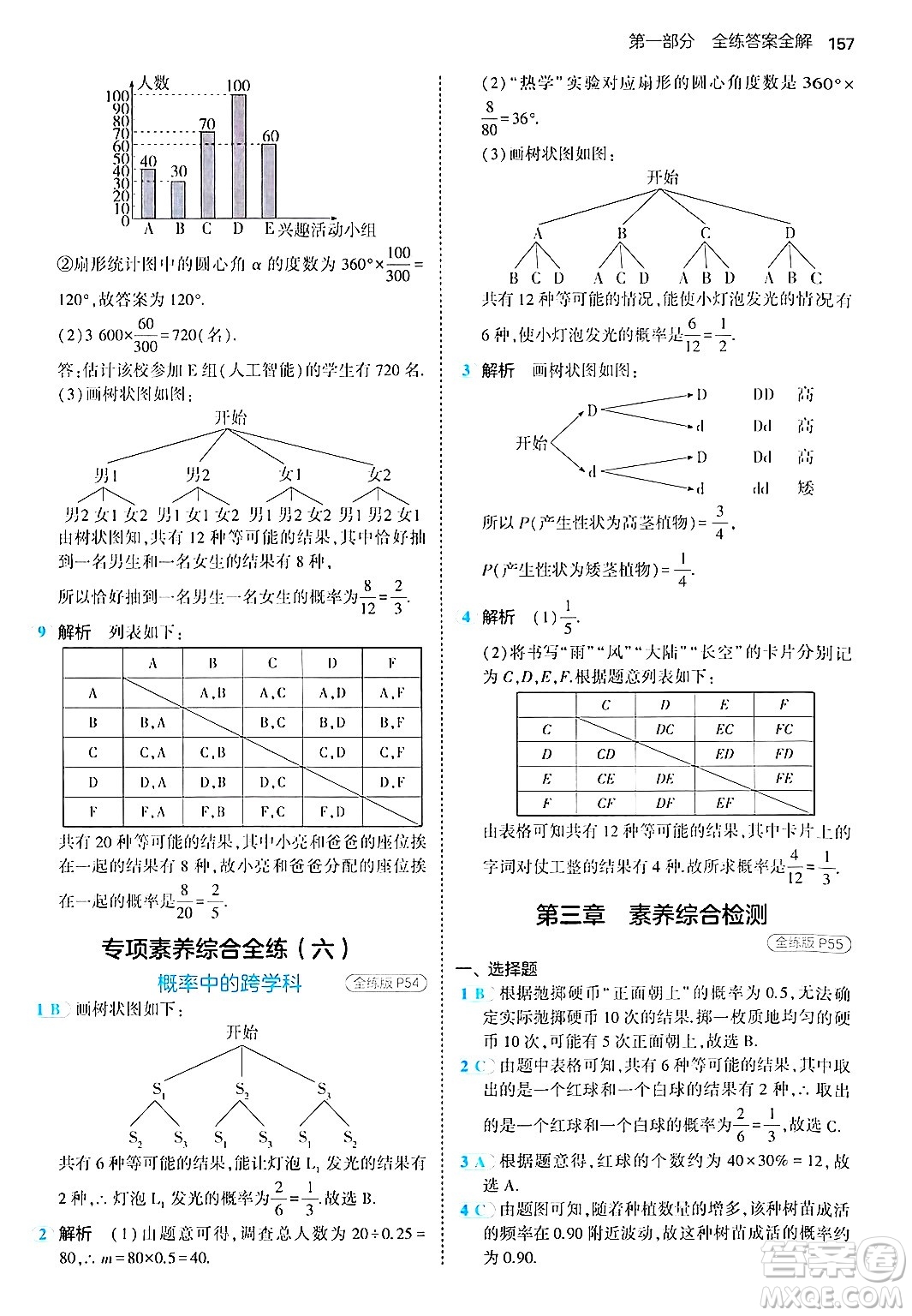 首都師范大學(xué)出版社2024年秋初中同步5年中考3年模擬九年級數(shù)學(xué)上冊北師大版答案