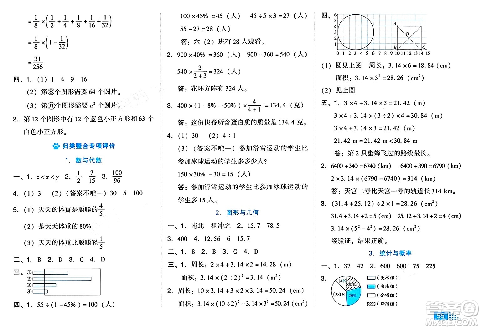 吉林教育出版社2024年秋榮德基好卷六年級數(shù)學(xué)上冊人教版答案