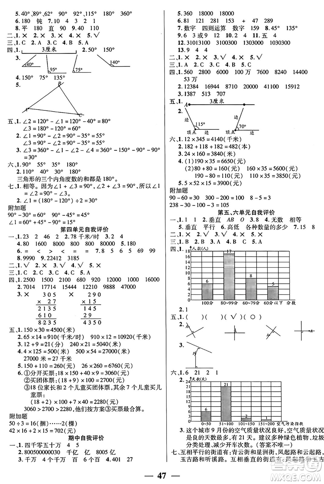 陽光出版社2024年秋揚(yáng)帆文化激活思維智能訓(xùn)練四年級數(shù)學(xué)上冊西師版答案