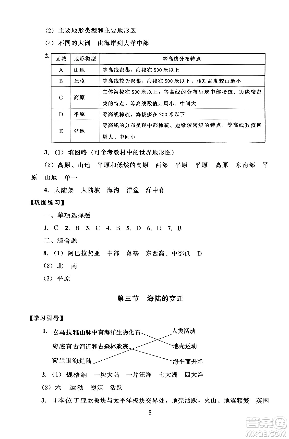 北京師范大學(xué)出版社2024年秋京師普教伴你學(xué)同步學(xué)習(xí)手冊(cè)七年級(jí)地理上冊(cè)人教版答案