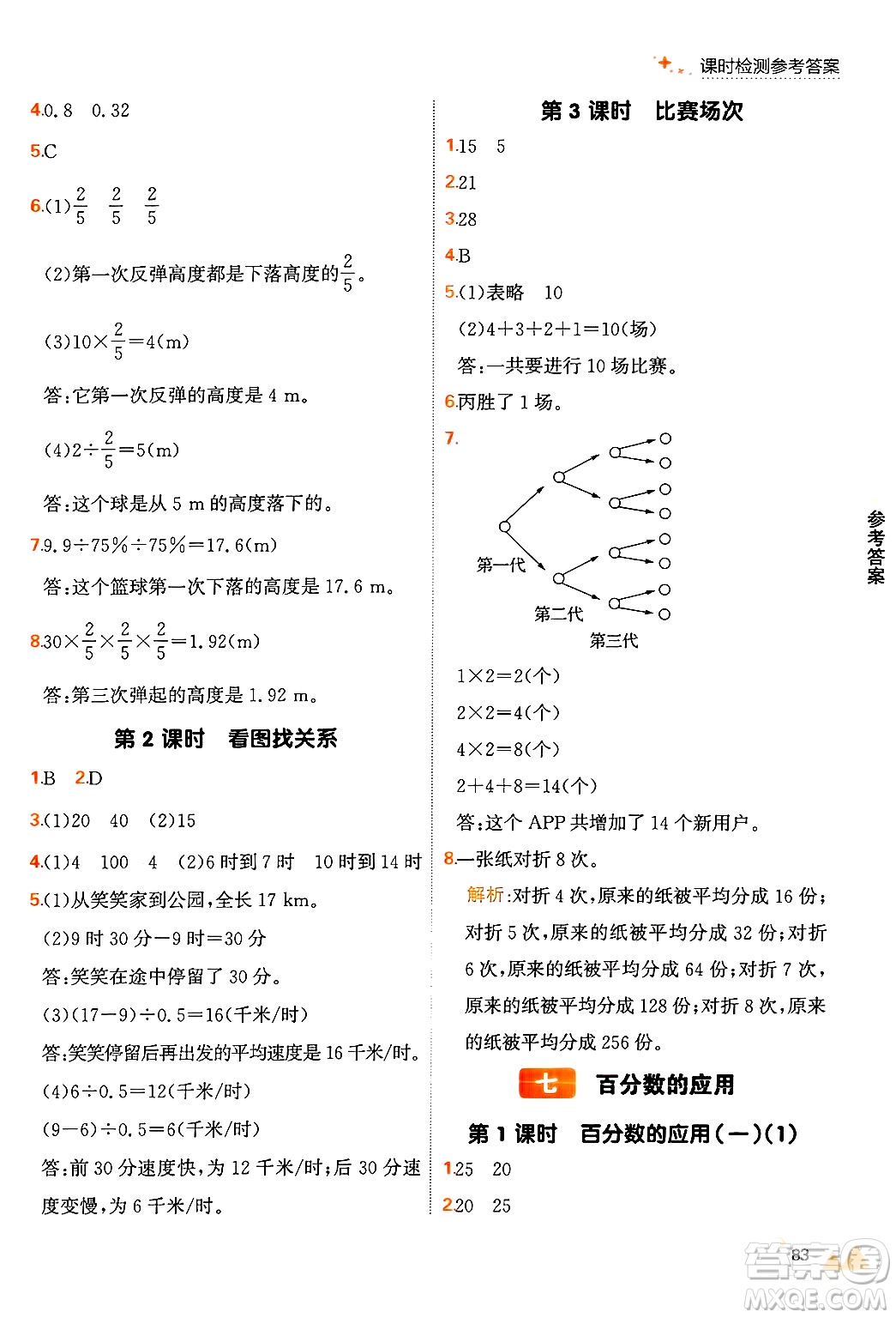 大連出版社2024年秋點(diǎn)石成金金牌每課通六年級(jí)數(shù)學(xué)上冊(cè)北師大版答案