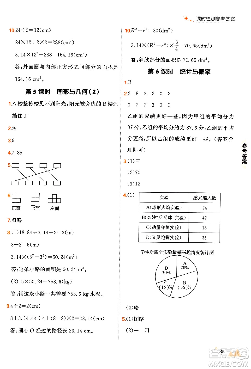 大連出版社2024年秋點(diǎn)石成金金牌每課通六年級(jí)數(shù)學(xué)上冊(cè)北師大版答案