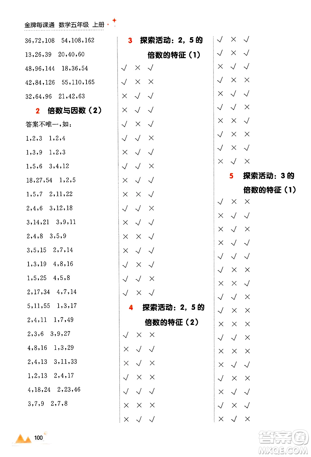 大連出版社2024年秋點(diǎn)石成金金牌每課通五年級(jí)數(shù)學(xué)上冊(cè)北師大版答案