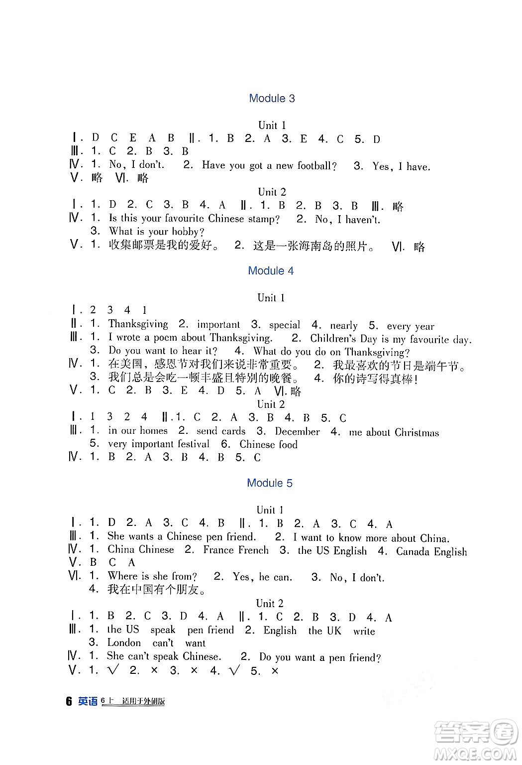 四川教育出版社2024年秋新課標(biāo)小學(xué)生學(xué)習(xí)實踐園地六年級英語上冊外研版一起點答案