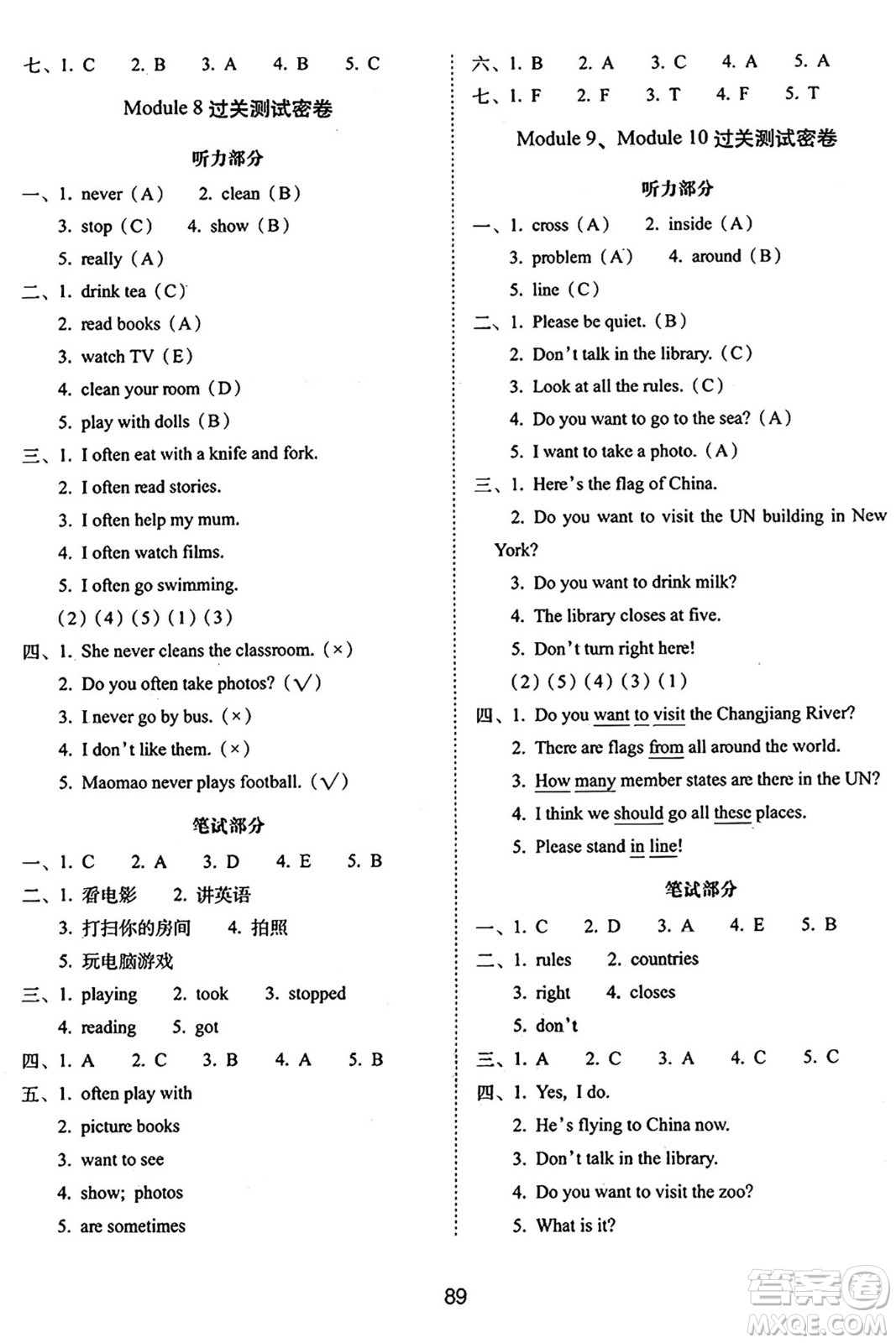 長春出版社2024年秋68所期末沖刺100分完全試卷六年級英語上冊外研版答案