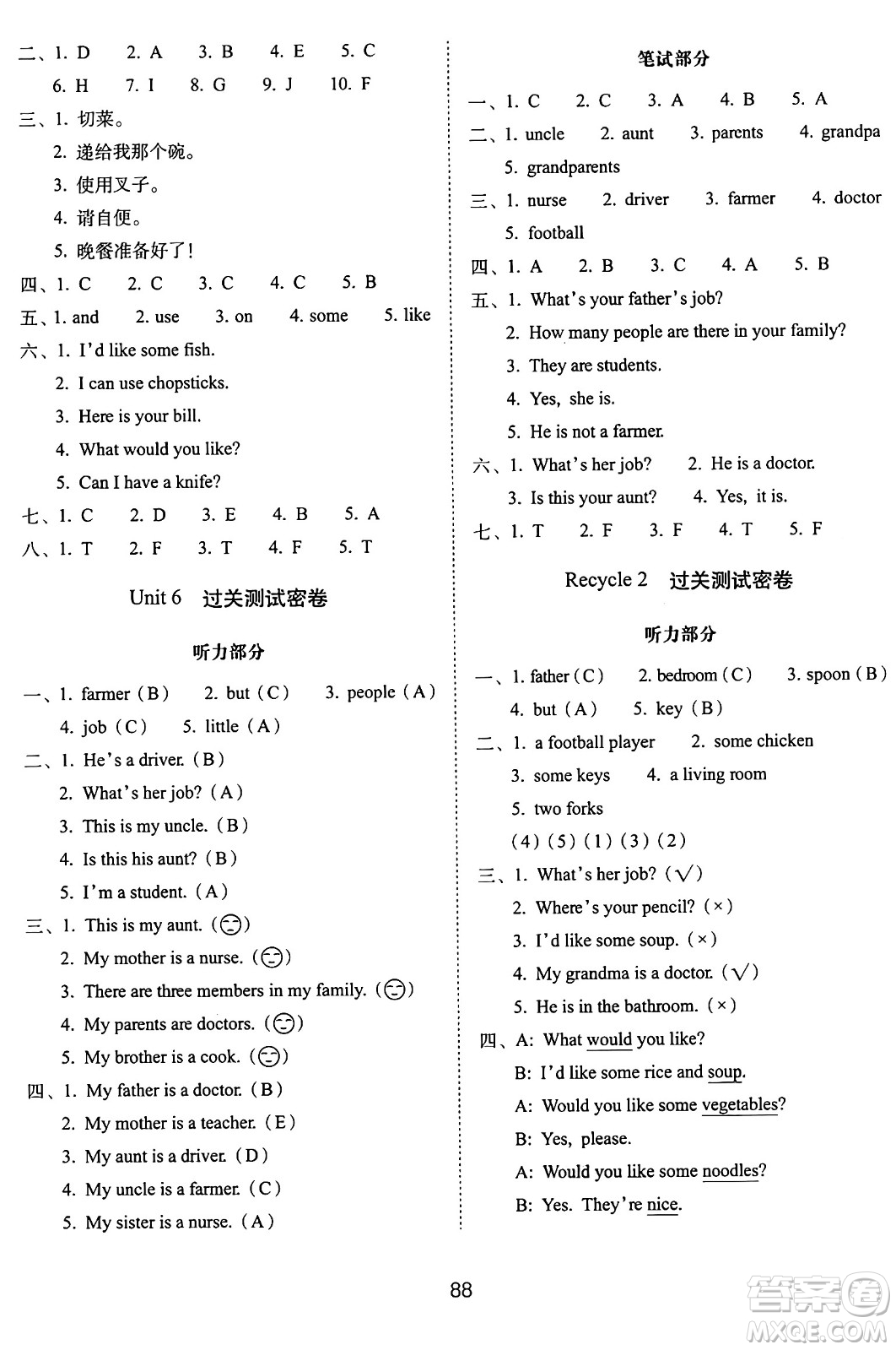 長春出版社2024年秋68所期末沖刺100分完全試卷四年級英語上冊人教PEP版三起點答案