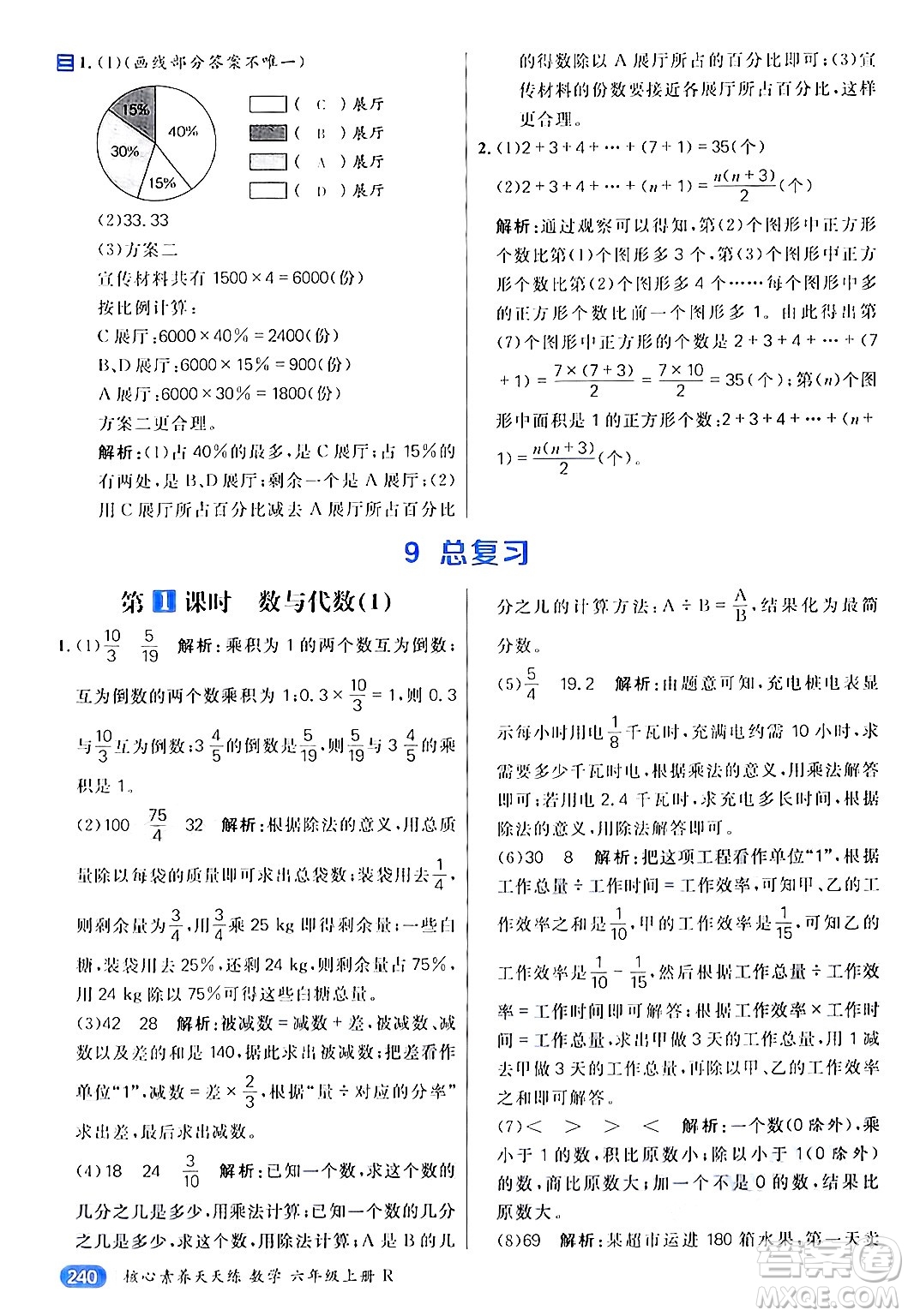 南方出版社2024秋學(xué)緣教育核心素養(yǎng)天天練六年級(jí)數(shù)學(xué)上冊(cè)人教版答案