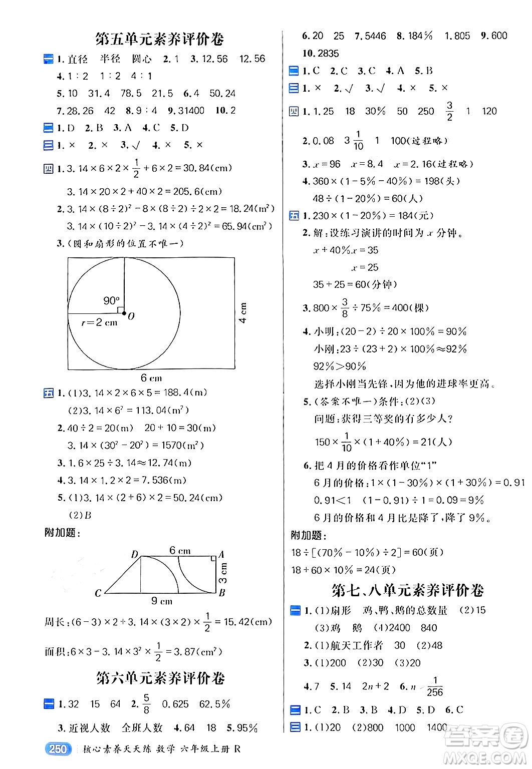 南方出版社2024秋學(xué)緣教育核心素養(yǎng)天天練六年級(jí)數(shù)學(xué)上冊(cè)人教版答案