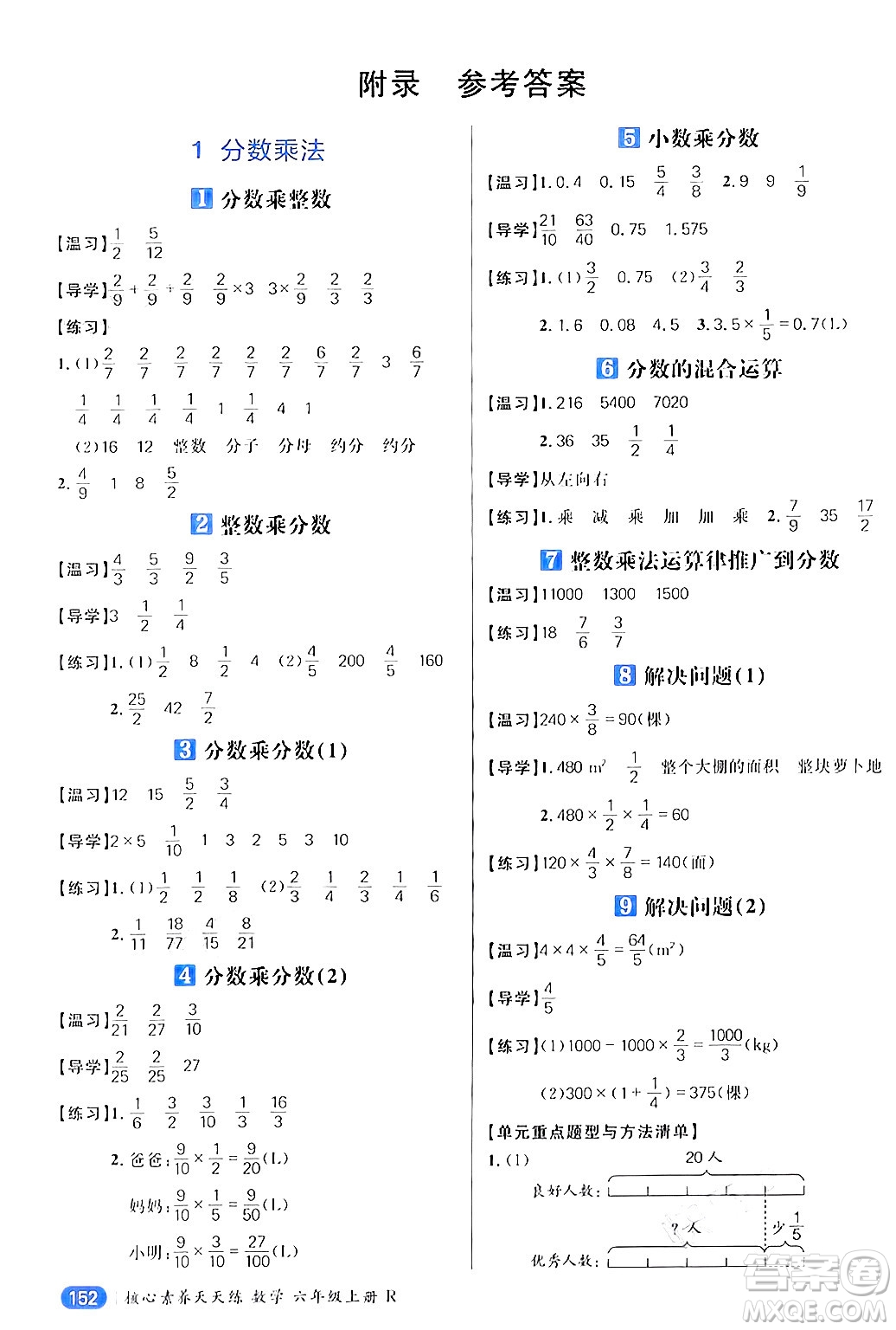 南方出版社2024秋學(xué)緣教育核心素養(yǎng)天天練六年級(jí)數(shù)學(xué)上冊(cè)人教版答案