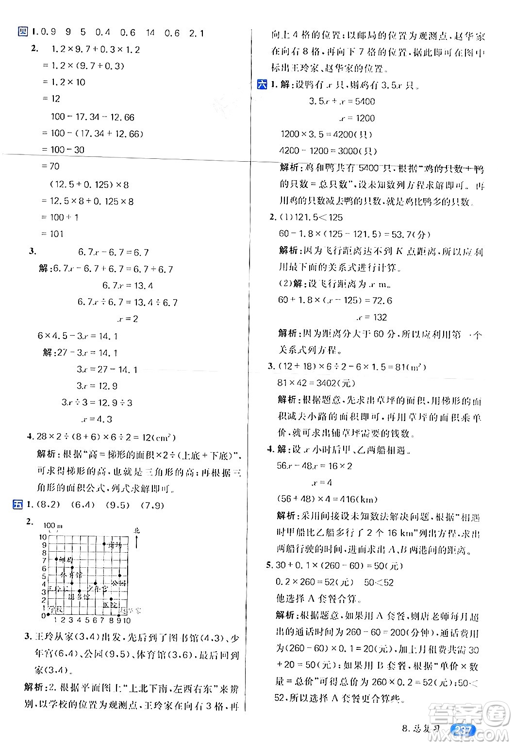 南方出版社2024秋學緣教育核心素養(yǎng)天天練五年級數(shù)學上冊人教版答案