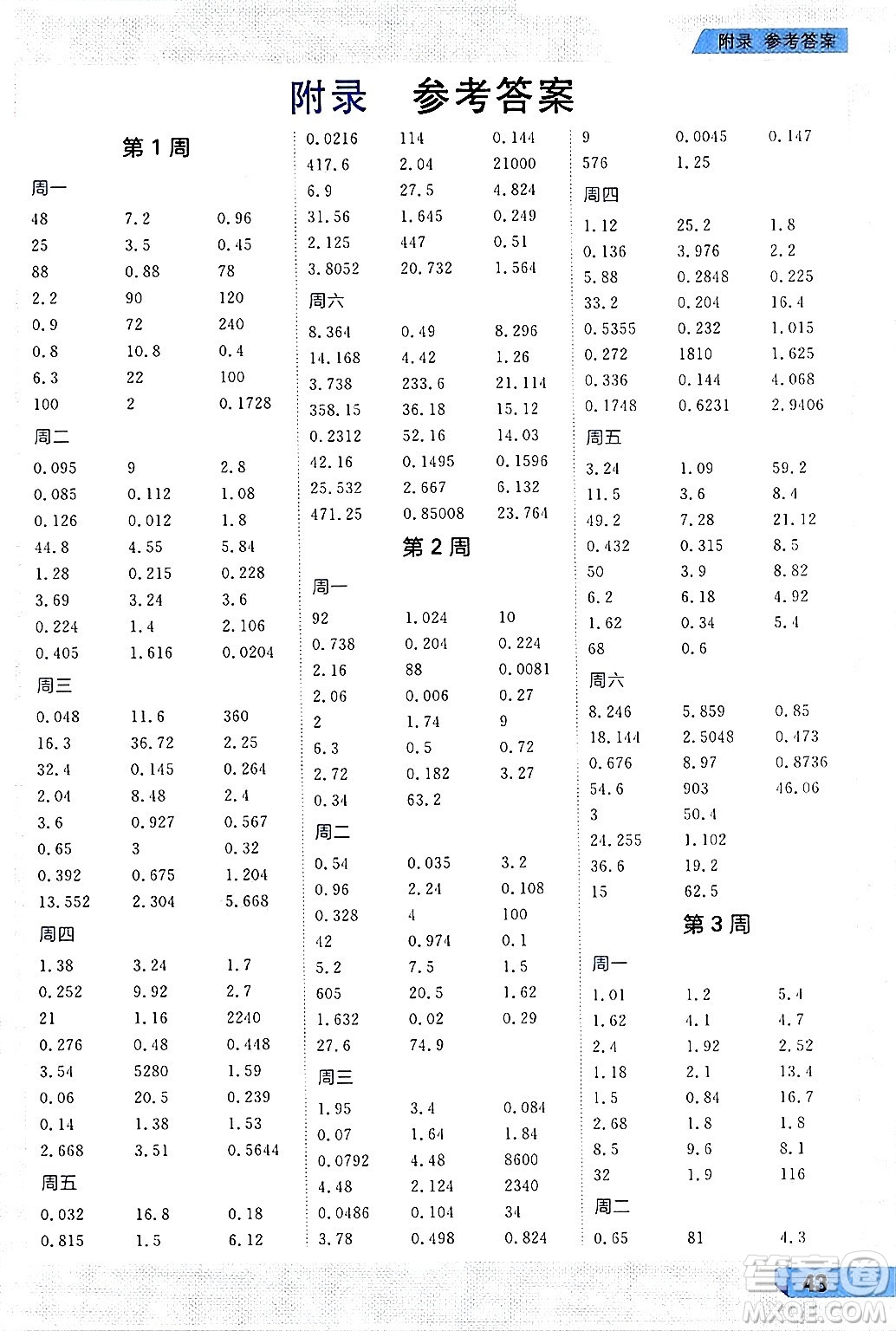 南方出版社2024秋學(xué)緣教育核心素養(yǎng)天天練五年級(jí)數(shù)學(xué)上冊(cè)人教版福建專版答案