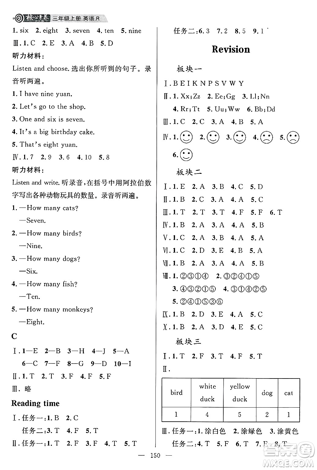 南方出版社2024秋學緣教育核心素養(yǎng)天天練三年級英語上冊人教版答案