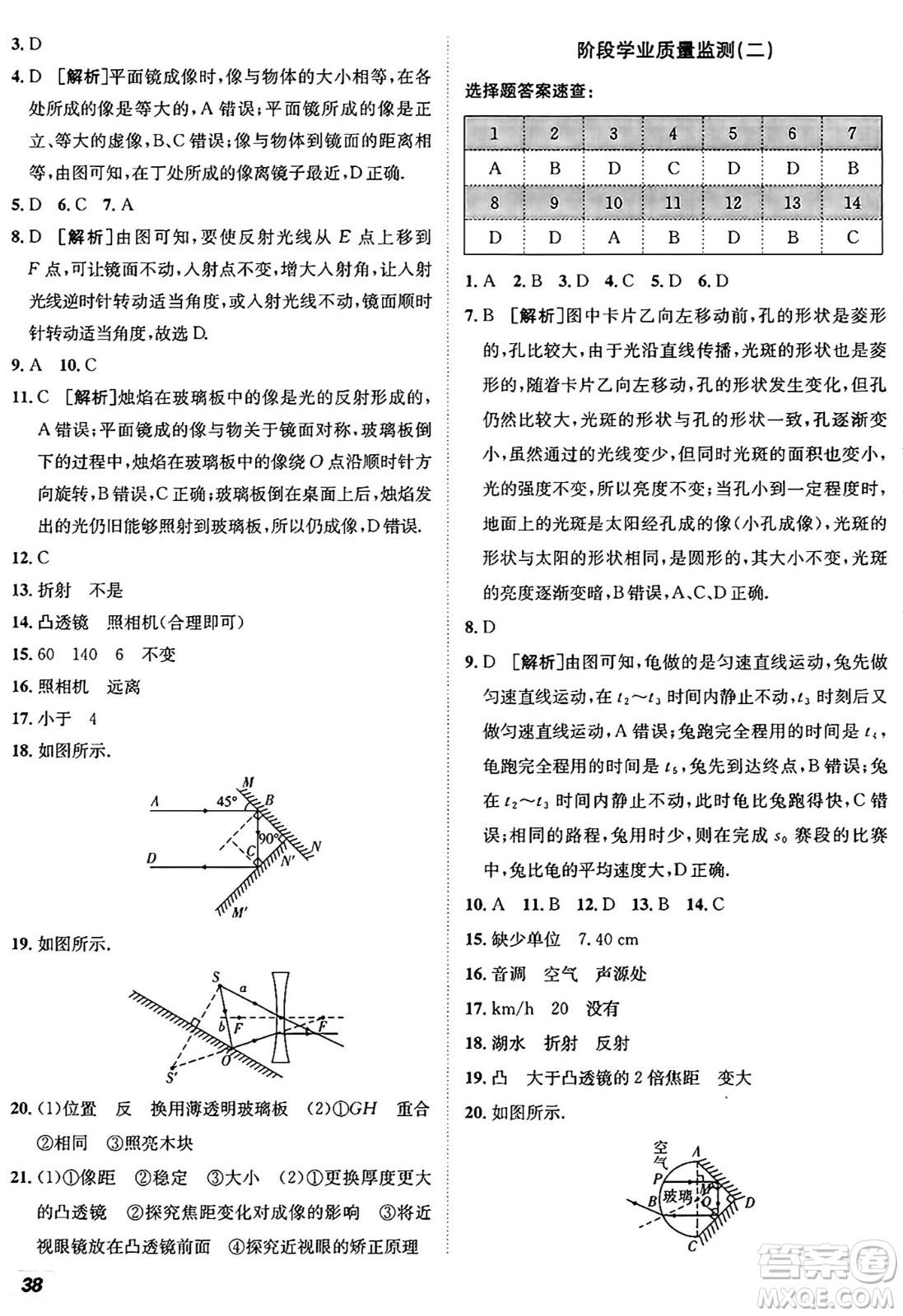 新疆青少年出版社2024年秋神龍教育期末考向標(biāo)全程跟蹤突破測試卷八年級物理上冊魯科版答案