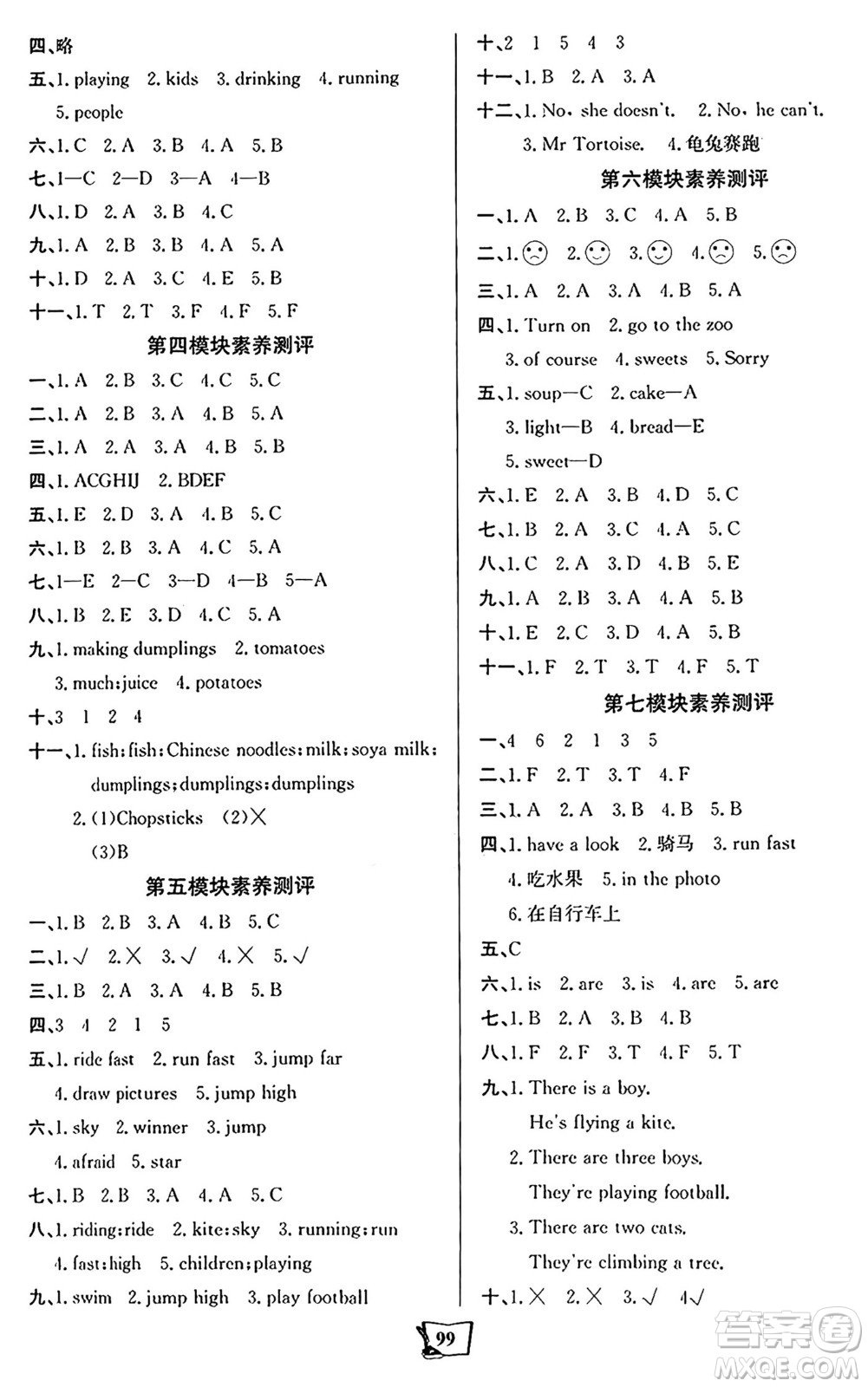 遼寧少年兒童出版社2024年秋世紀金榜金榜小博士課時提優(yōu)作業(yè)四年級英語上冊外研版三起點答案