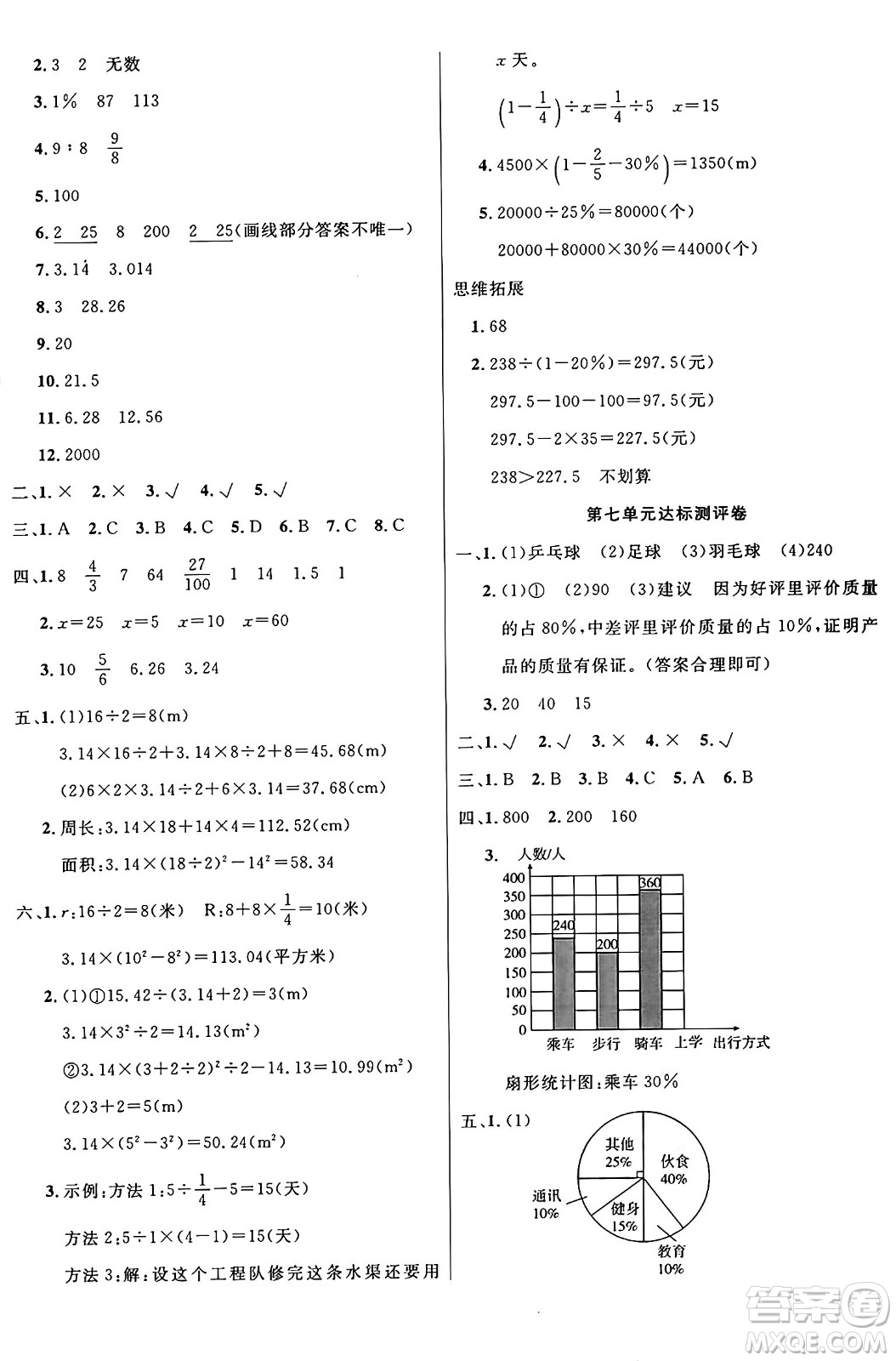 江蘇鳳凰美術(shù)出版社2024年秋廣文圖書黃岡小博士沖刺100分六年級數(shù)學(xué)上冊人教版答案