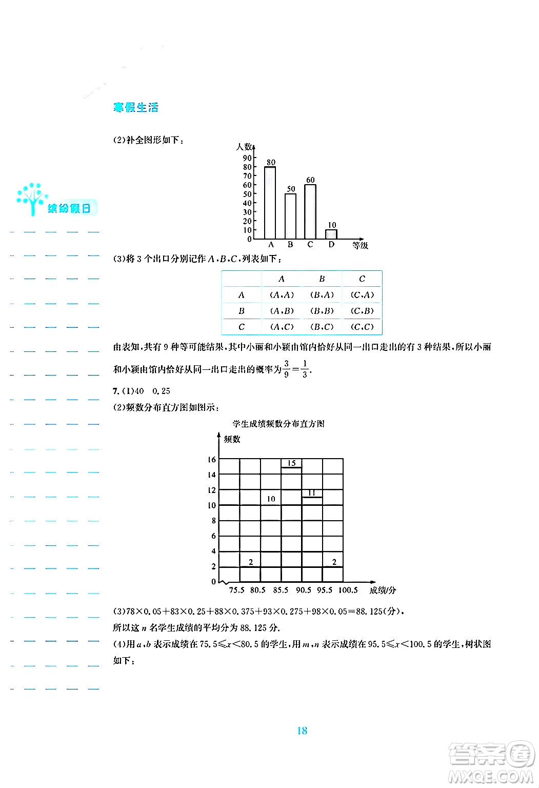 安徽教育出版社2025年寒假生活九年級數(shù)學(xué)人教版答案